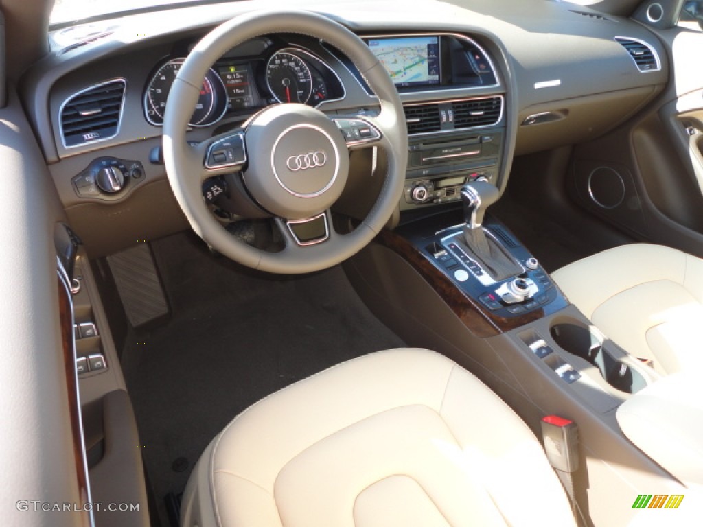 Velvet Beige/Moor Brown Interior 2013 Audi A5 2.0T Cabriolet Photo #73810359