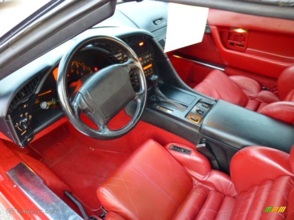 Red Interior 1992 Chevrolet Corvette Convertible Photo #73811375