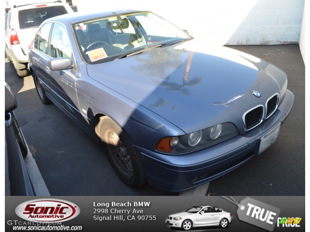 2002 5 Series 525i Sedan - Steel Blue Metallic / Grey photo #1