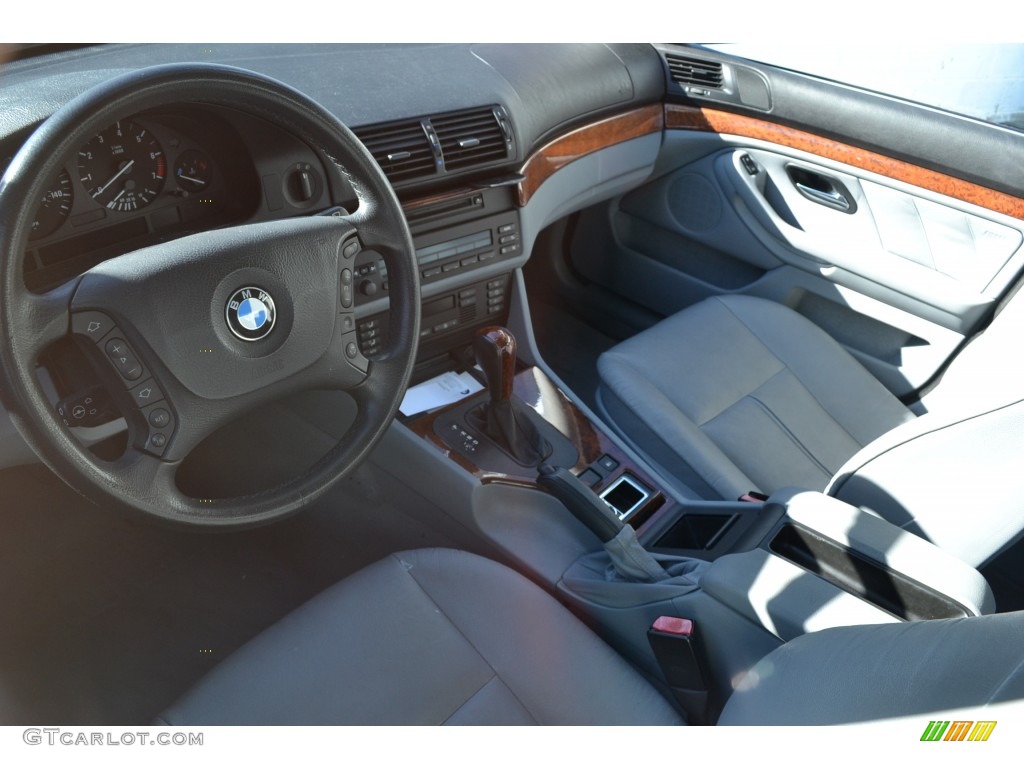 2002 5 Series 525i Sedan - Steel Blue Metallic / Grey photo #2