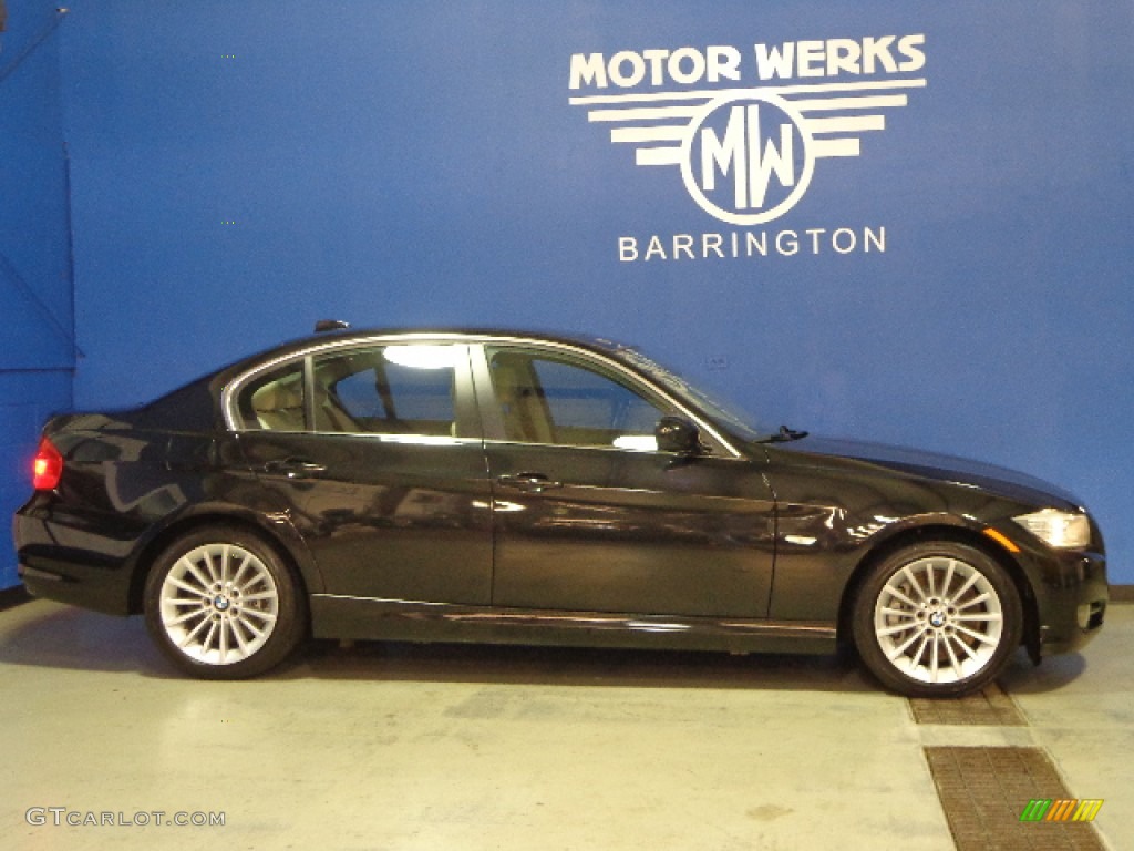 2011 3 Series 335d Sedan - Jet Black / Oyster/Black Dakota Leather photo #10