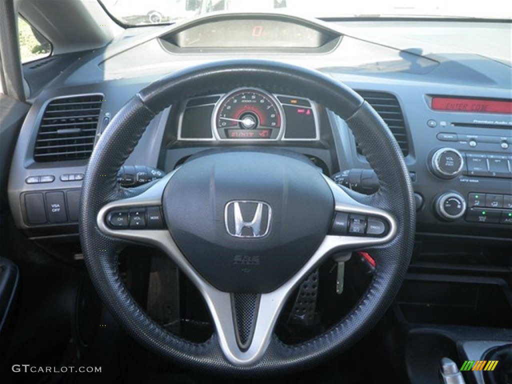 2009 Honda Civic Si Sedan Black Steering Wheel Photo #73821719