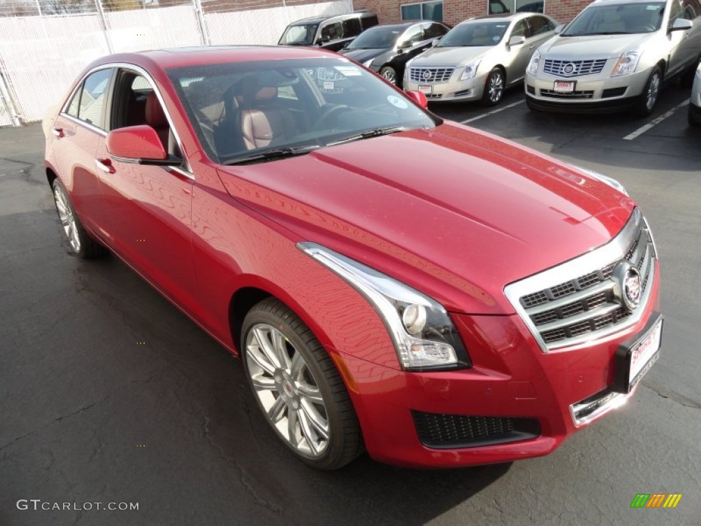 2013 ATS 2.0L Turbo Luxury AWD - Crystal Red Tintcoat / Morello Red/Jet Black Accents photo #3