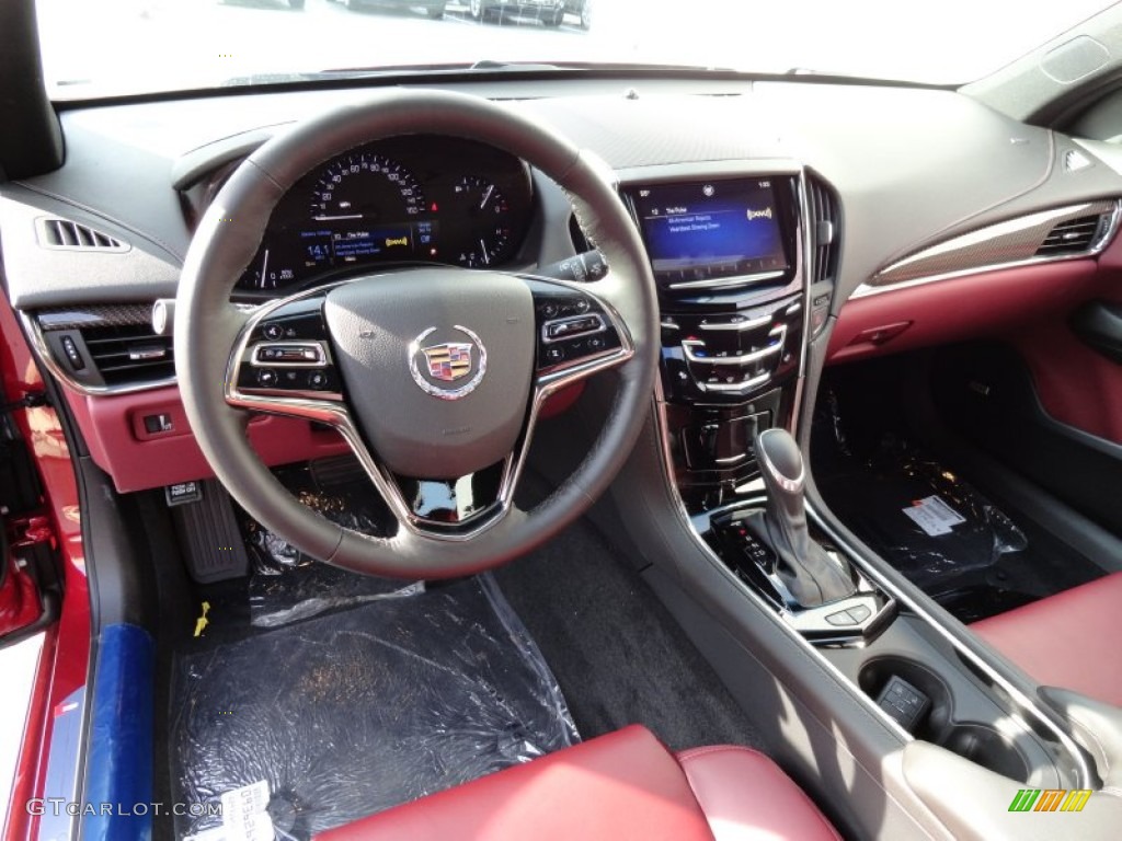 Morello Red/Jet Black Accents Interior 2013 Cadillac ATS 2.0L Turbo Luxury AWD Photo #73823849