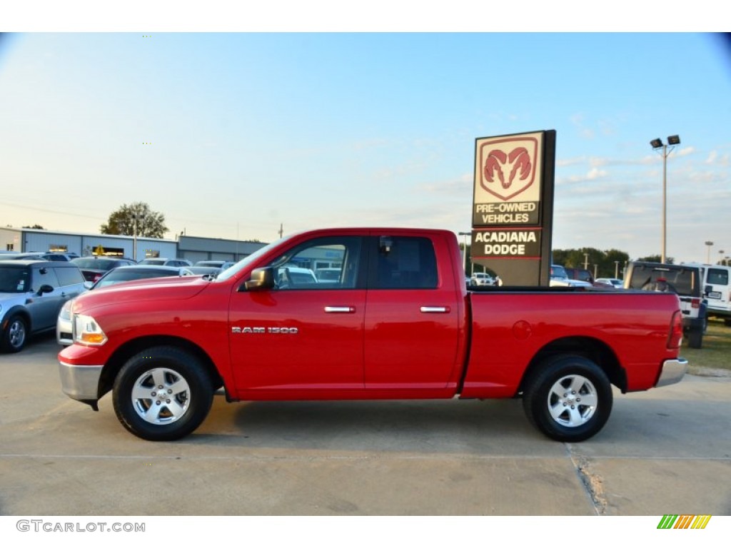 2011 Ram 1500 SLT Quad Cab - Flame Red / Dark Slate Gray/Medium Graystone photo #2