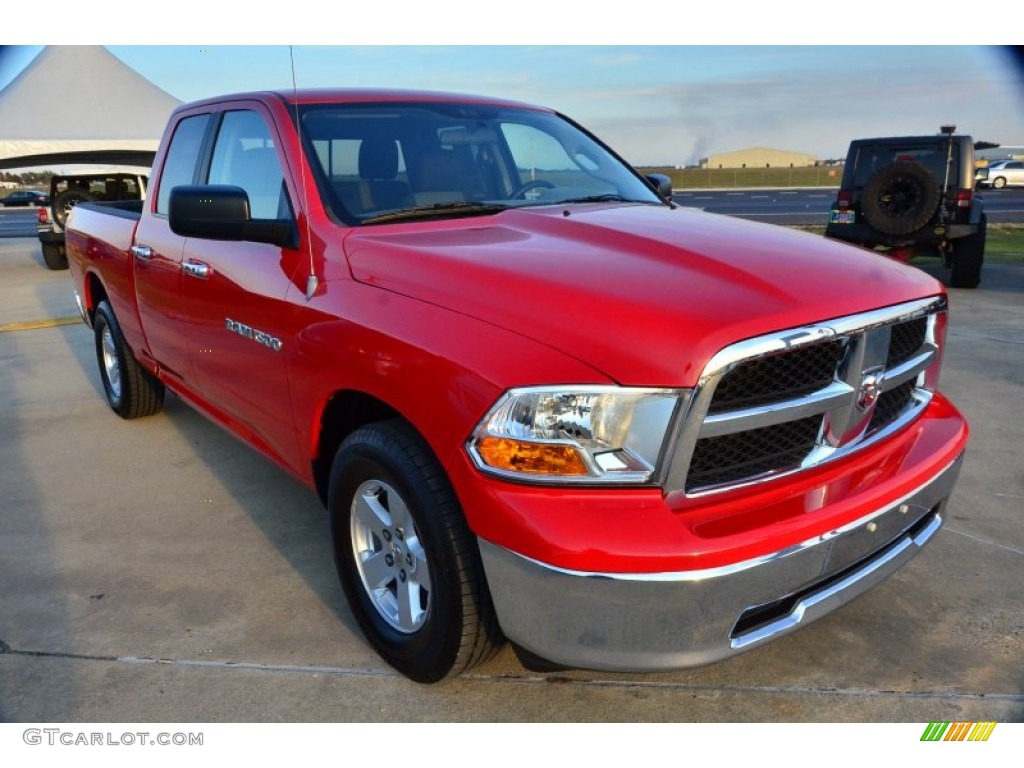 2011 Ram 1500 SLT Quad Cab - Flame Red / Dark Slate Gray/Medium Graystone photo #8