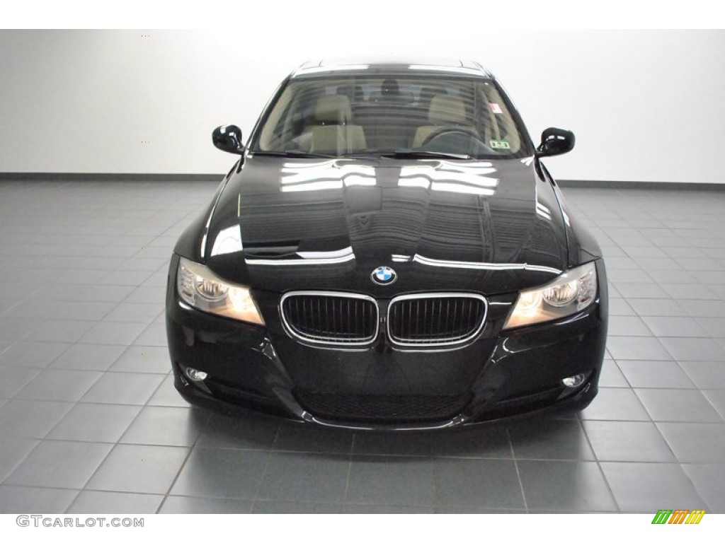 2010 3 Series 328i Sedan - Jet Black / Beige photo #6