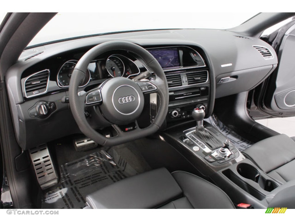 Black Fine Nappa Leather/Rock Gray Stitching Interior 2013 Audi RS 5 4.2 FSI quattro Coupe Photo #73829330