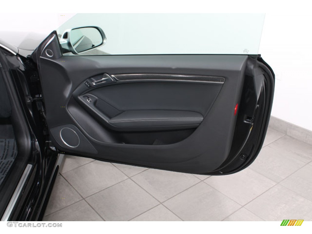 2013 Audi RS 5 4.2 FSI quattro Coupe Black Fine Nappa Leather/Rock Gray Stitching Door Panel Photo #73829473