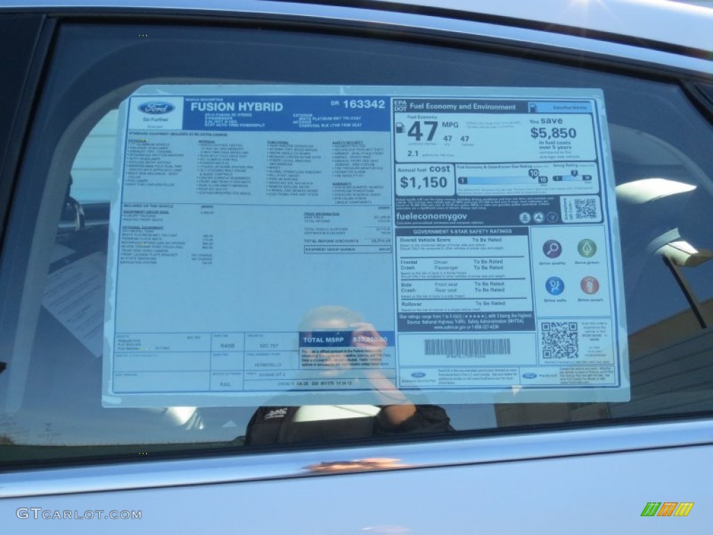2013 Ford Fusion Hybrid SE Window Sticker Photo #73830426
