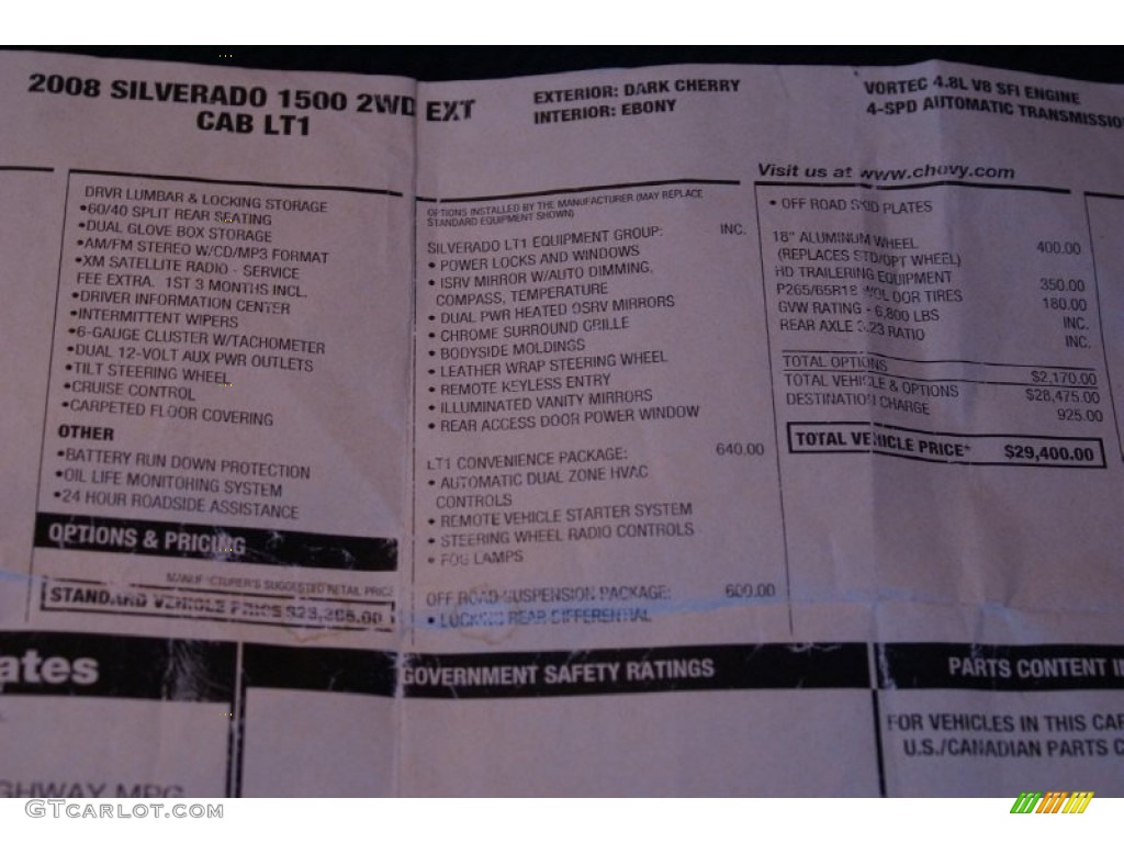 2008 Silverado 1500 LT Extended Cab - Dark Cherry Metallic / Ebony photo #23