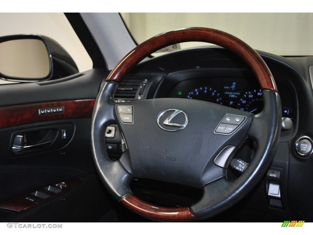 2007 Lexus LS 460 Black Steering Wheel Photo #73836213