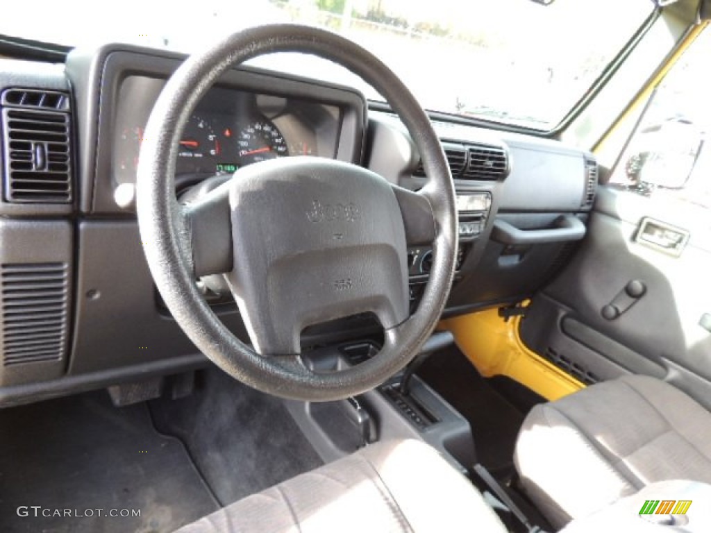 2004 Wrangler Sport 4x4 - Solar Yellow / Dark Slate Gray photo #16