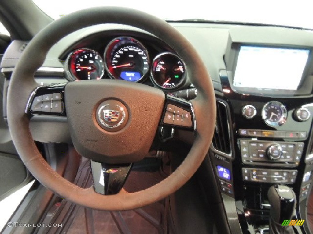 2012 Cadillac CTS -V Coupe Ebony/Ebony Steering Wheel Photo #73841377
