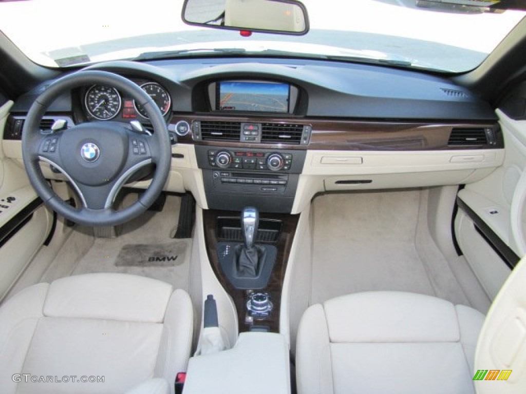2010 BMW 3 Series 335i Convertible Cream Beige Dashboard Photo #73842560