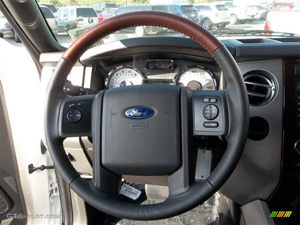 2013 Ford Expedition EL King Ranch King Ranch Charcoal Black/Chaparral Leather Steering Wheel Photo #73844425