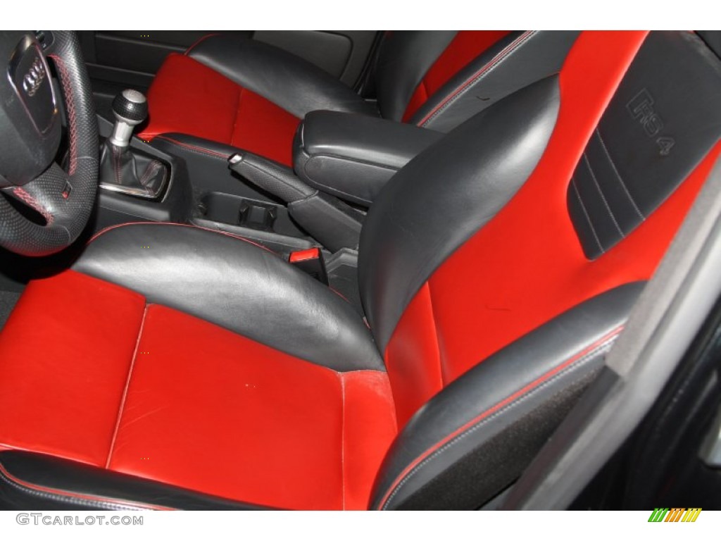 Black/Crimson Red Interior 2008 Audi RS4 4.2 quattro Sedan Photo #73845104
