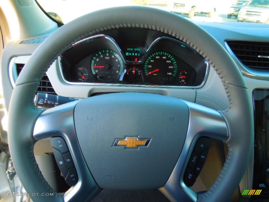 2013 Chevrolet Traverse LT Dark Titanium/Light Titanium Steering Wheel Photo #73850970