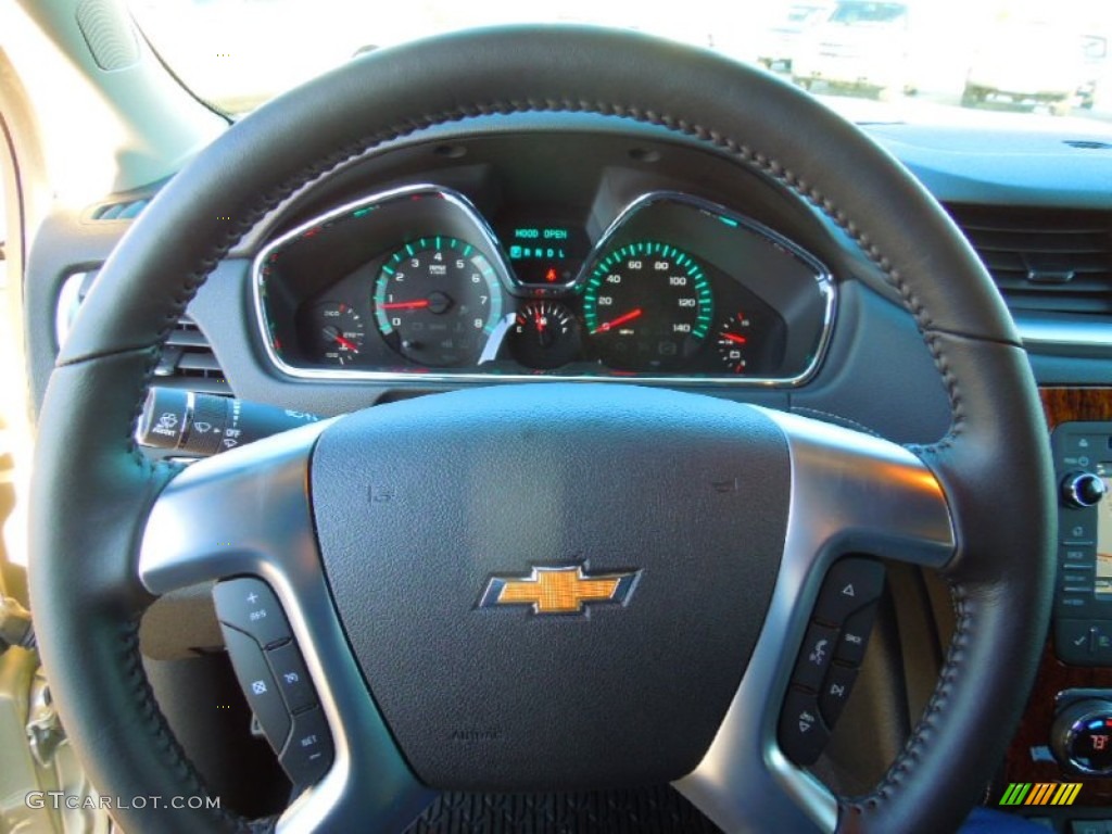 2013 Chevrolet Traverse LT Ebony Steering Wheel Photo #73851580