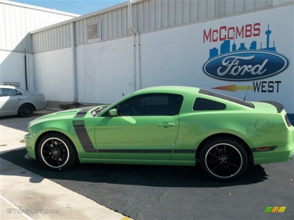2013 Mustang Boss 302 - Gotta Have It Green / Charcoal Black/Recaro Sport Seats photo #4