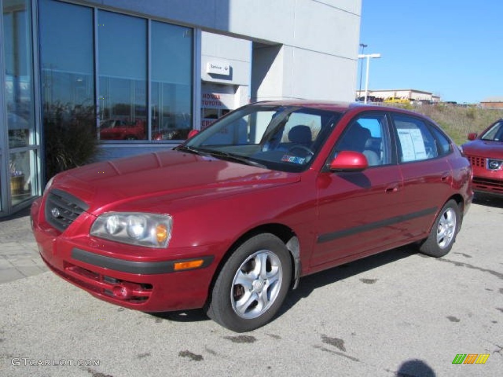 2004 Elantra GT Hatchback - Crimson Dark Red / Dark Gray photo #2