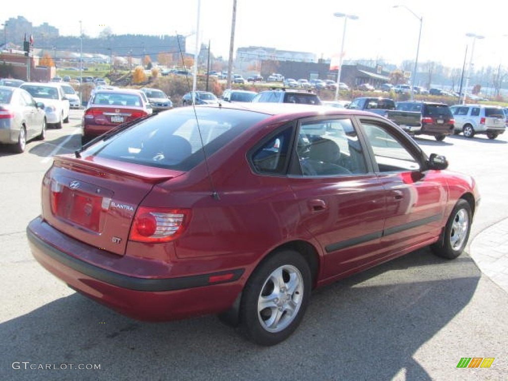 2004 Elantra GT Hatchback - Crimson Dark Red / Dark Gray photo #7