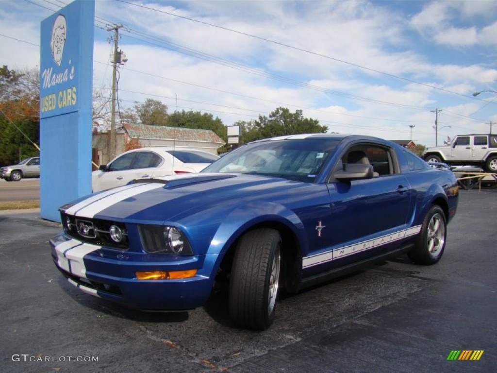 2006 Mustang V6 Premium Coupe - Vista Blue Metallic / Light Graphite photo #22