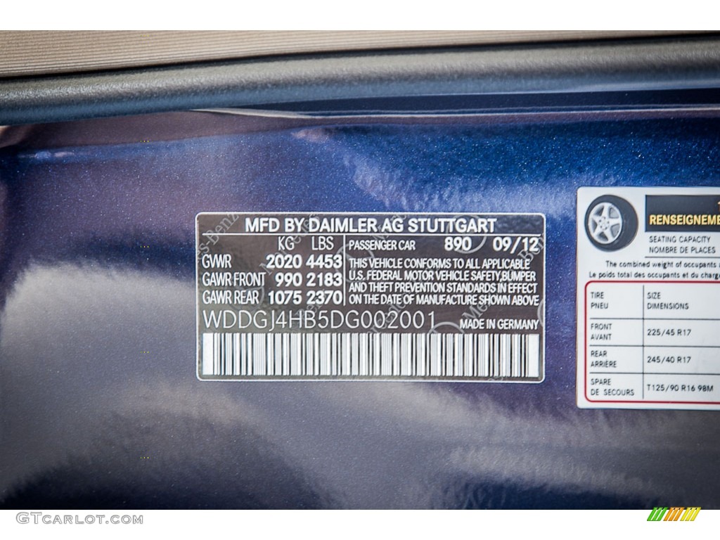 2013 C Color Code 890 for Lunar Blue Metallic Photo #73856823
