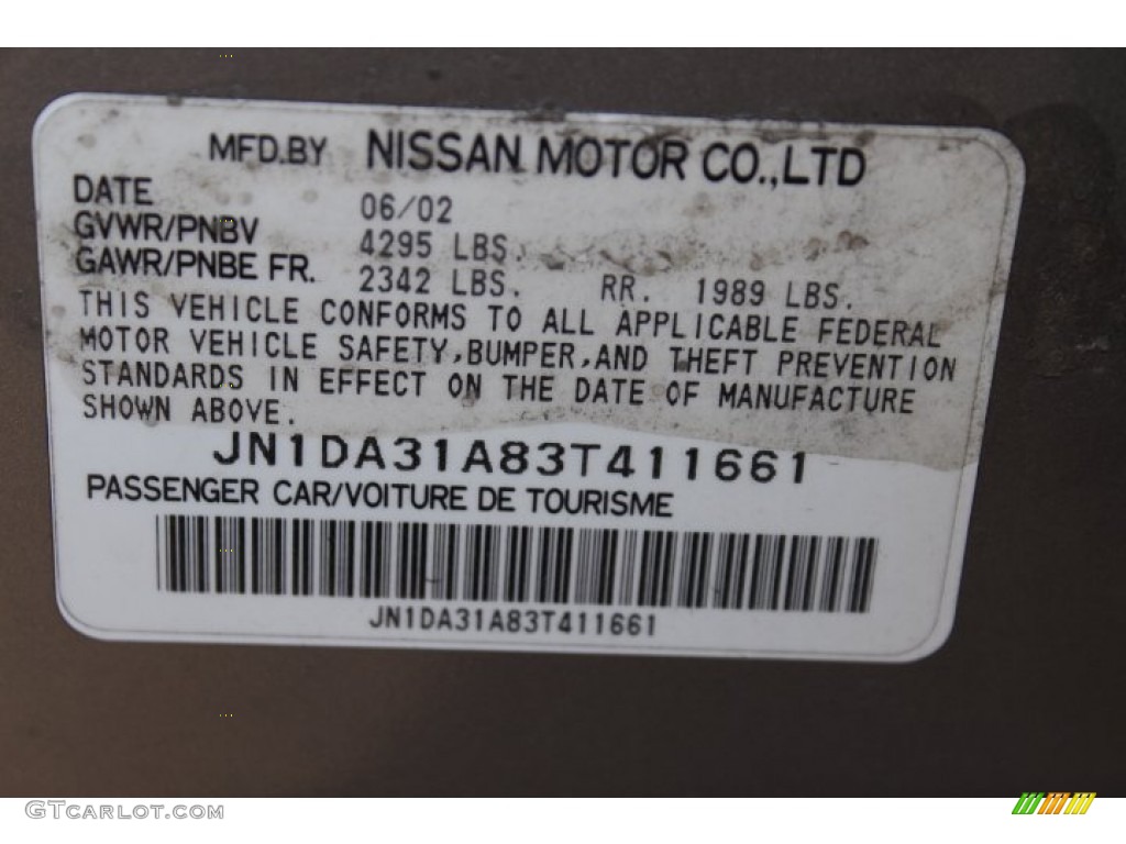 2003 Maxima GLE - Gray Lustre / Black photo #24