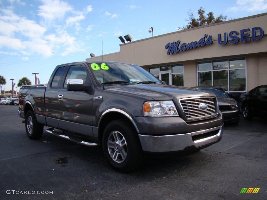 2006 F150 XLT SuperCab - Dark Shadow Grey Metallic / Tan photo #3