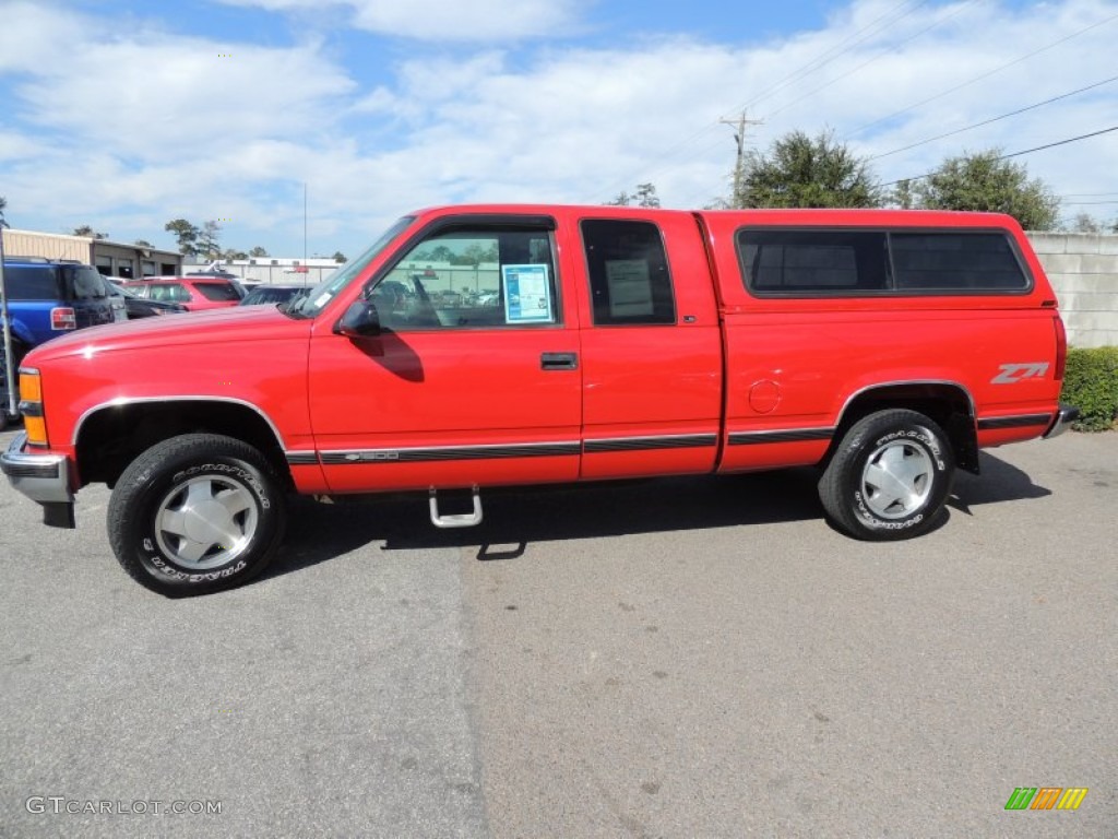 Victory Red 1999 Chevrolet Silverado 1500 LS Extended Cab 4x4 Exterior Photo #73862018