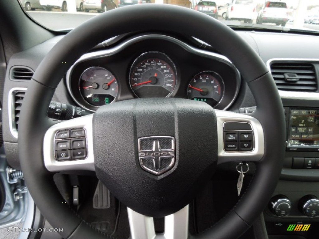2013 Dodge Avenger SXT V6 Black Steering Wheel Photo #73862747