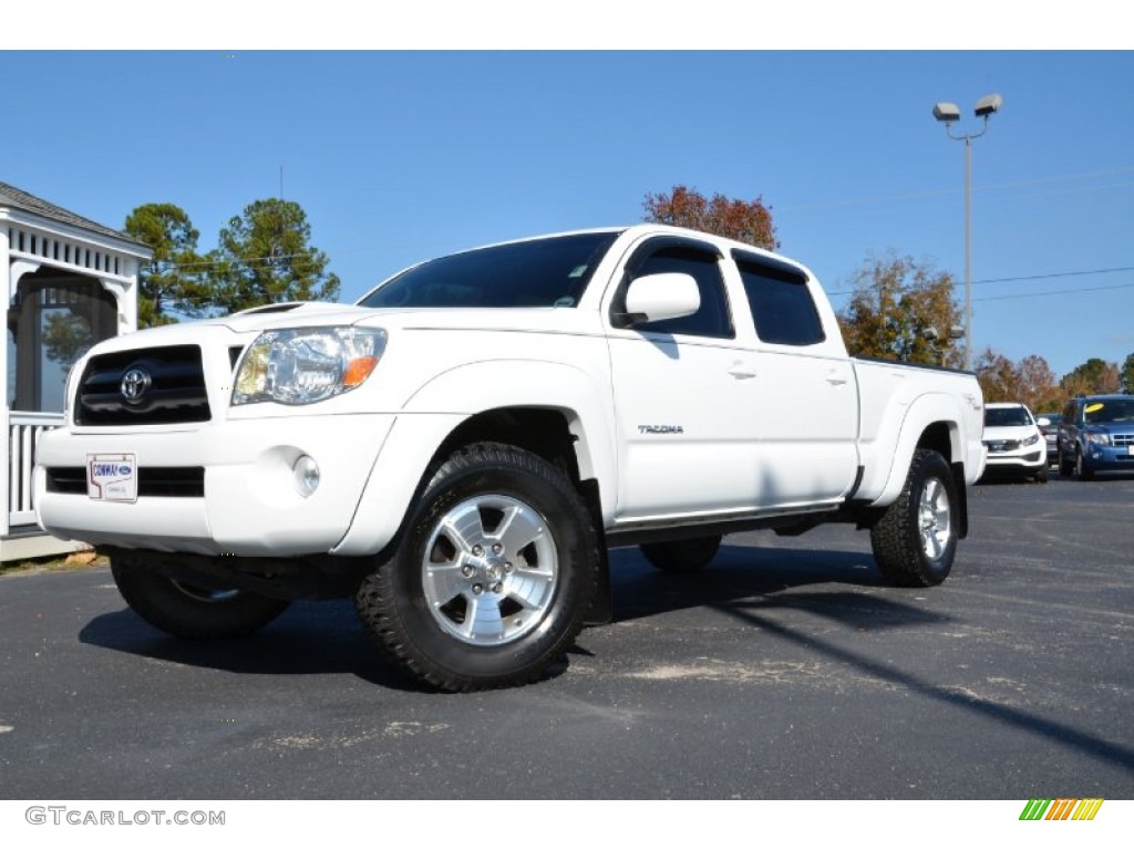 2008 Tacoma V6 TRD Sport Double Cab 4x4 - Super White / Graphite Gray photo #1