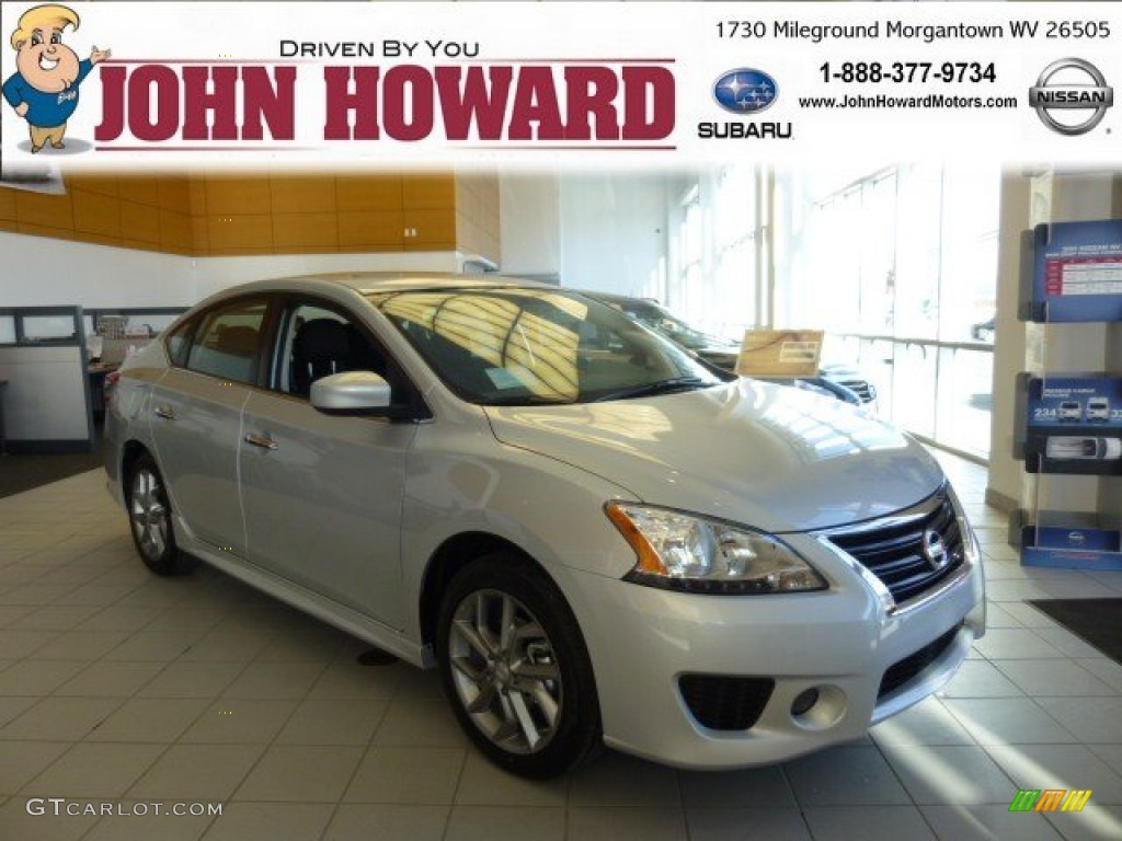 2013 Sentra SR - Brilliant Silver Metallic / Charcoal photo #1