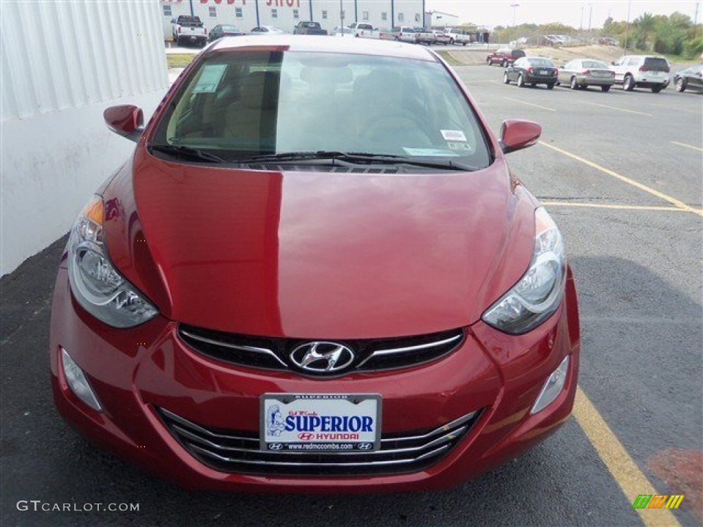 2013 Elantra Limited - Red Allure / Beige photo #2