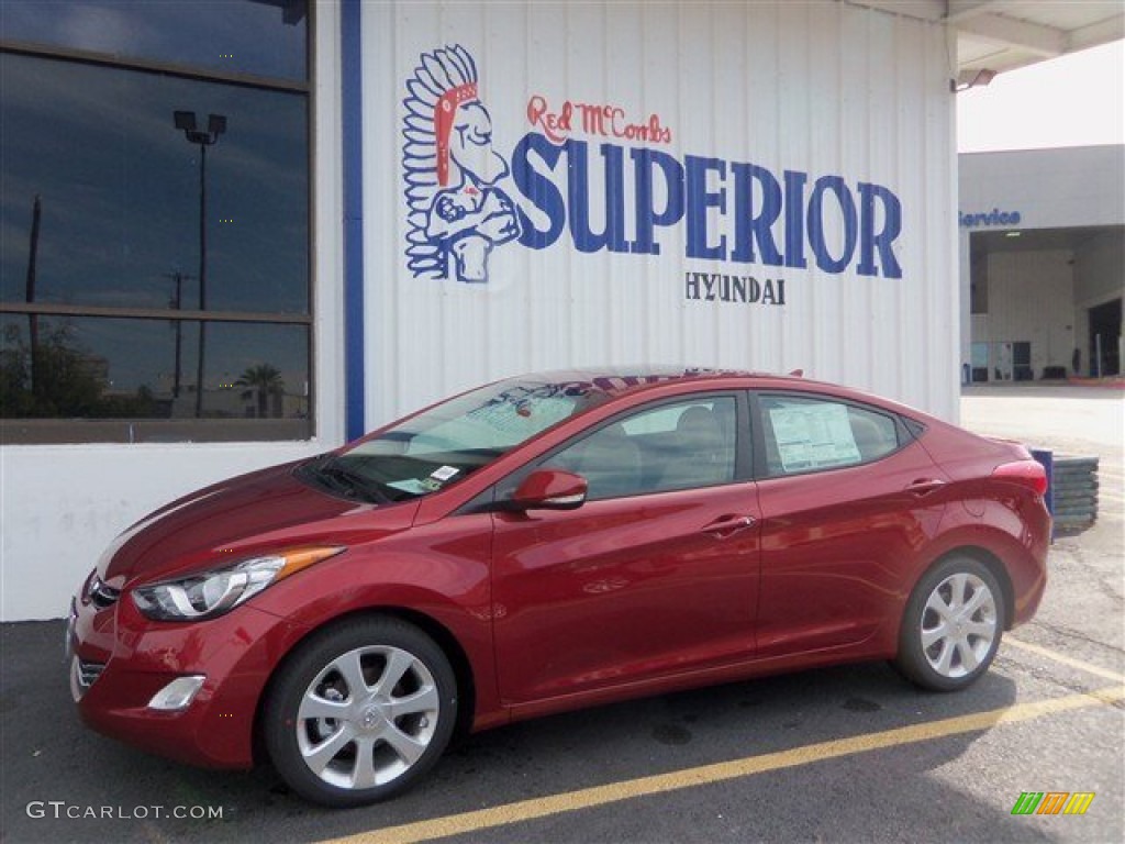 2013 Elantra Limited - Red Allure / Beige photo #6