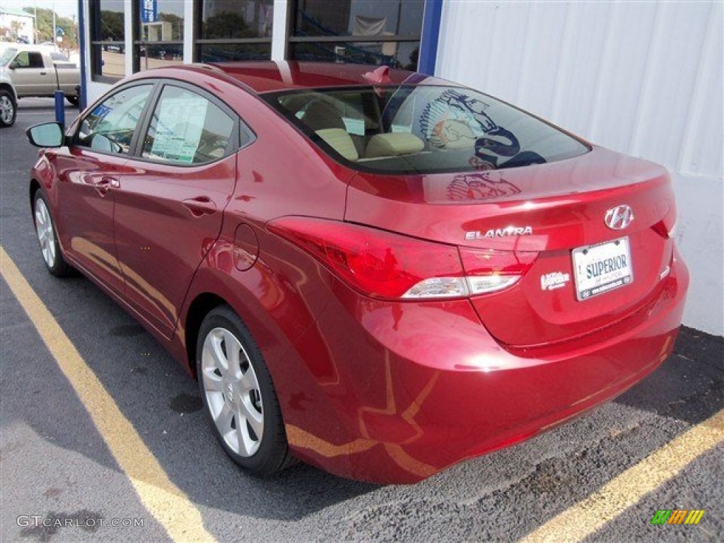 2013 Elantra Limited - Red Allure / Beige photo #7