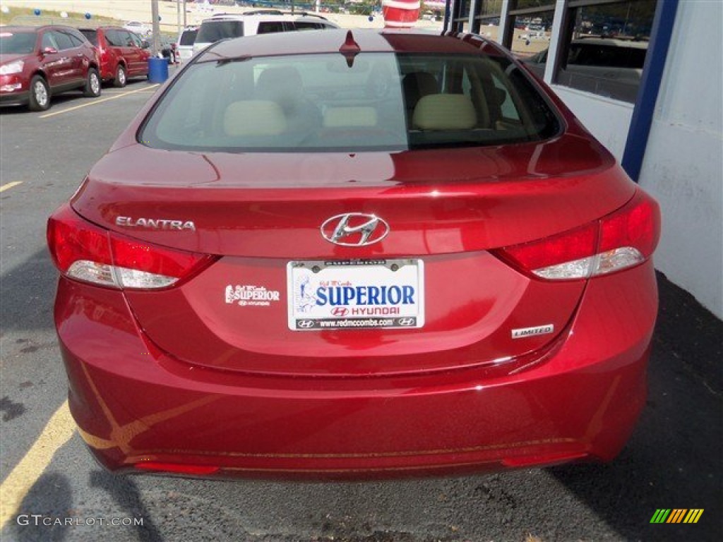 2013 Elantra Limited - Red Allure / Beige photo #8