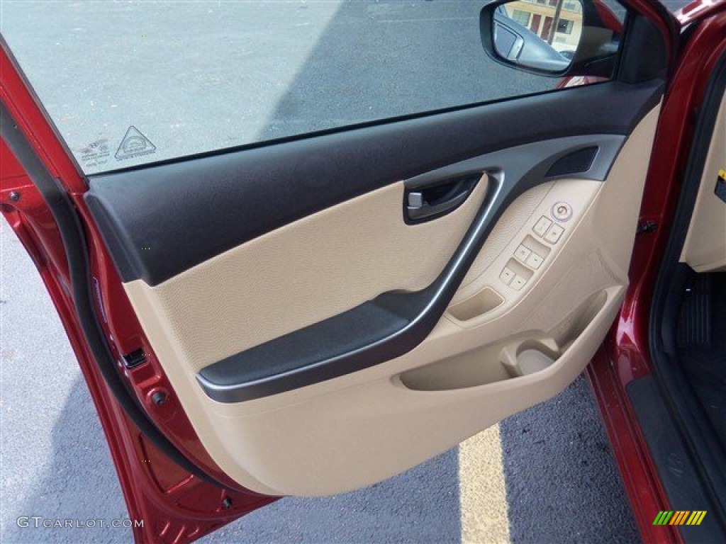 2013 Elantra Limited - Red Allure / Beige photo #10