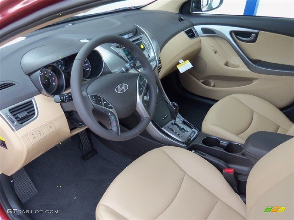 2013 Elantra Limited - Red Allure / Beige photo #11