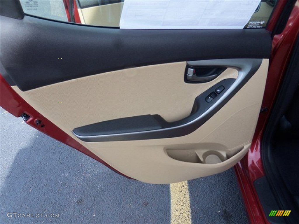 2013 Elantra Limited - Red Allure / Beige photo #13