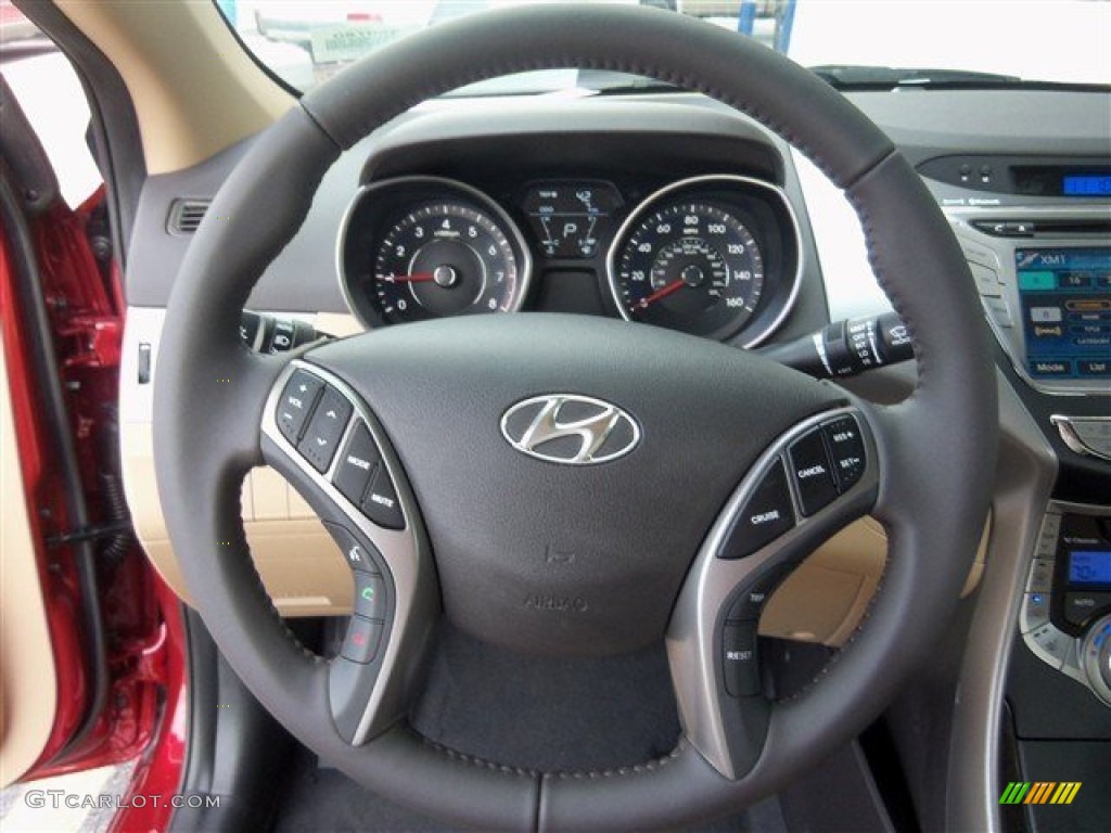 2013 Elantra Limited - Red Allure / Beige photo #15
