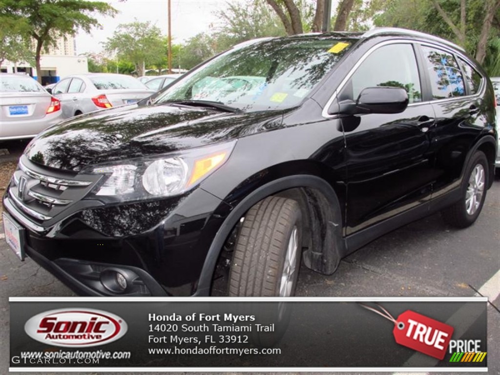 2012 CR-V EX-L - Crystal Black Pearl / Black photo #1