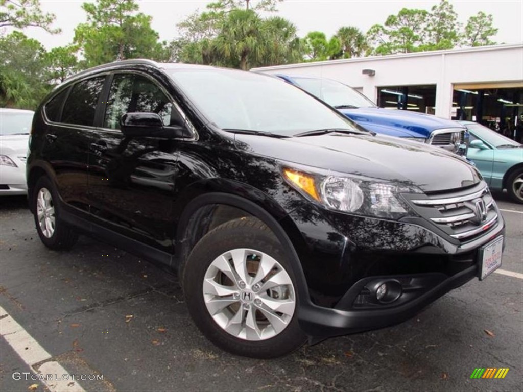 2012 CR-V EX-L - Crystal Black Pearl / Black photo #2