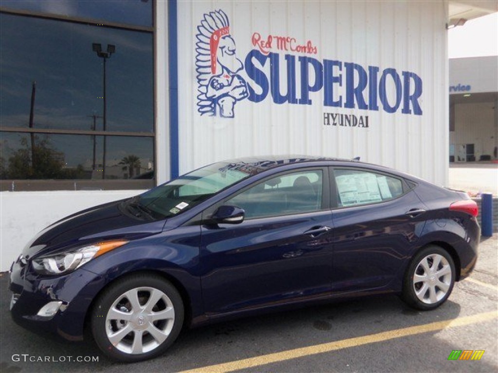 2013 Elantra Limited - Indigo Night / Gray photo #6