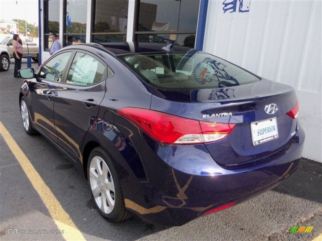 2013 Elantra Limited - Indigo Night / Gray photo #7