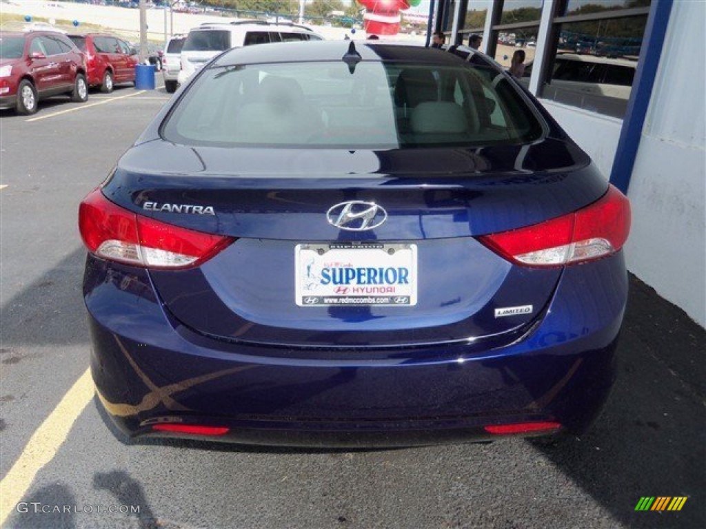 2013 Elantra Limited - Indigo Night / Gray photo #8