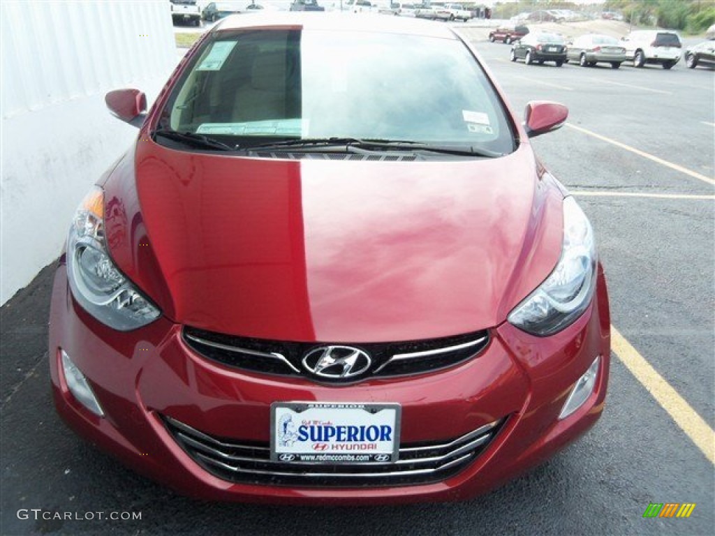 2013 Elantra Limited - Red Allure / Beige photo #2