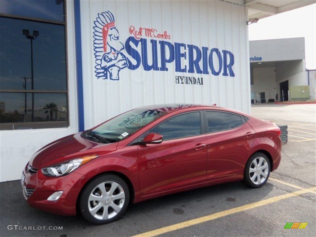 2013 Elantra Limited - Red Allure / Beige photo #6