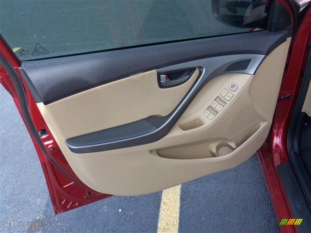 2013 Elantra Limited - Red Allure / Beige photo #10